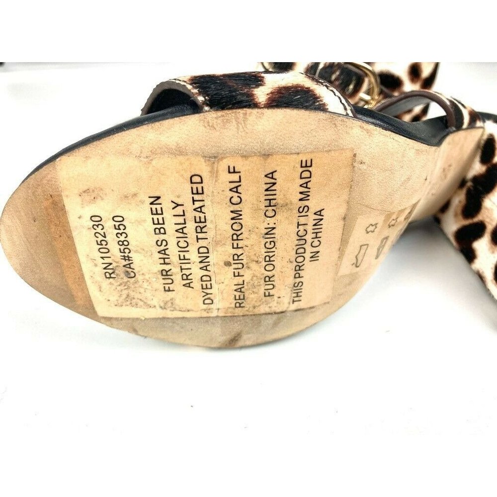 Joie Black/Tan/Brown Calf Hair High Heels / Sandals US 5 1/2 5.5 e36 - Picture 3 of 7